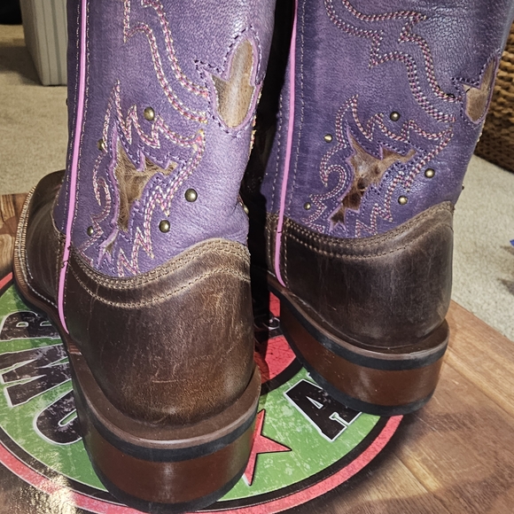 Laredo Purple and Brown Women's Western Boots - Picture 5 of 14